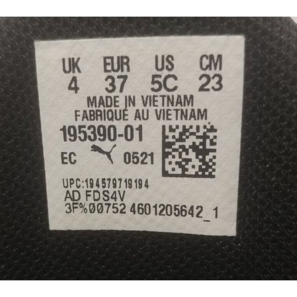 Puma 195390-01 Black And Pink Floral Pattern Sz 5C No Laces - Picture 11 of 11